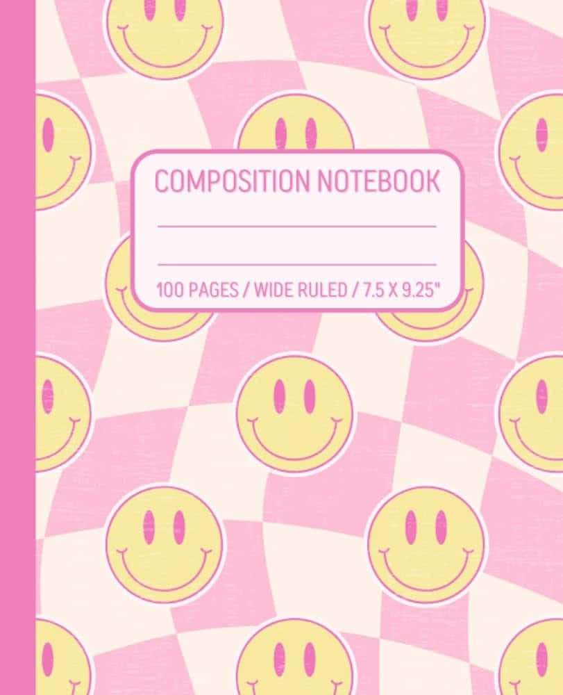 Smiley Face Pattern Composition Notebook Cover Wallpaper