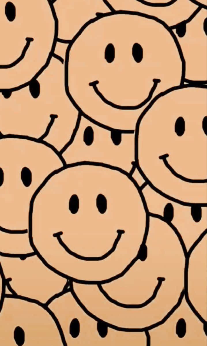 Smiley Faces Pattern Wallpaper