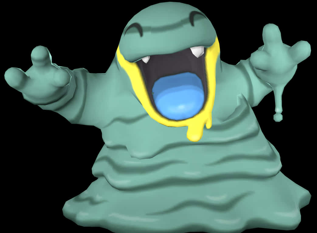 Smiling And Happy Alolan Grimer Wallpaper