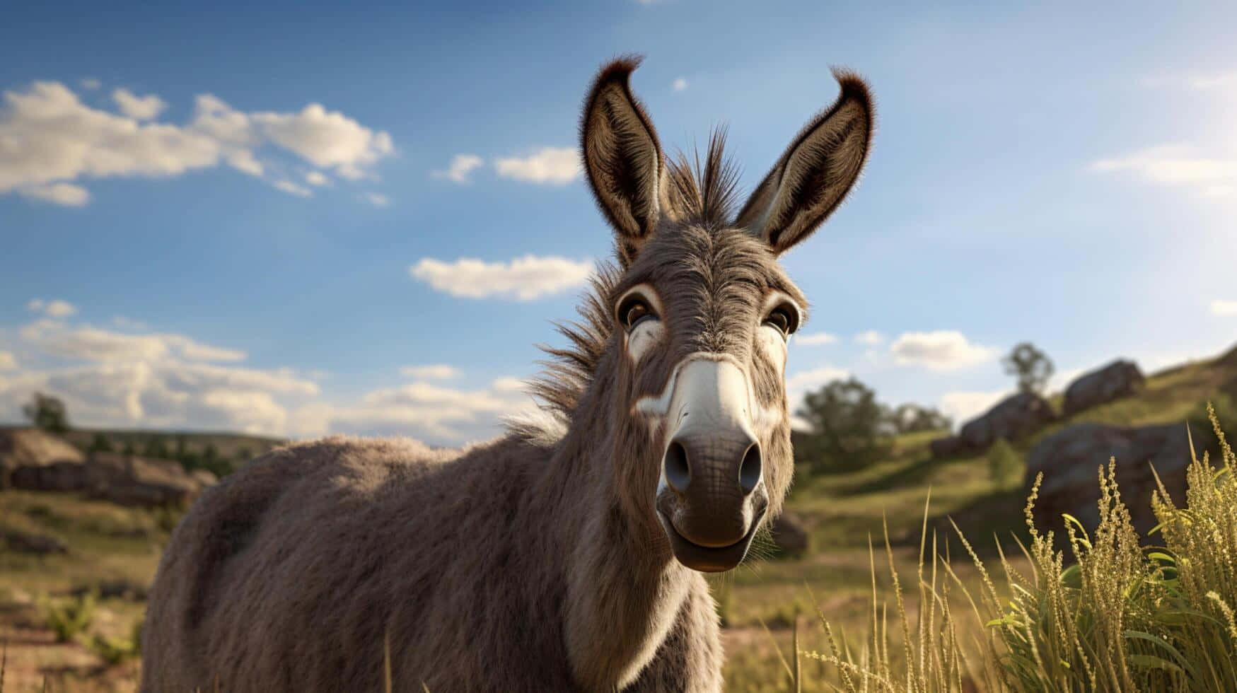 Smiling Donkey Cartoon Character Wallpaper