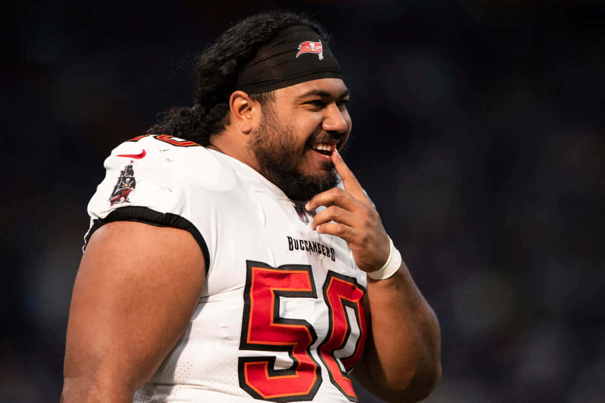 Smiling Football Player Vita Vea Wallpaper