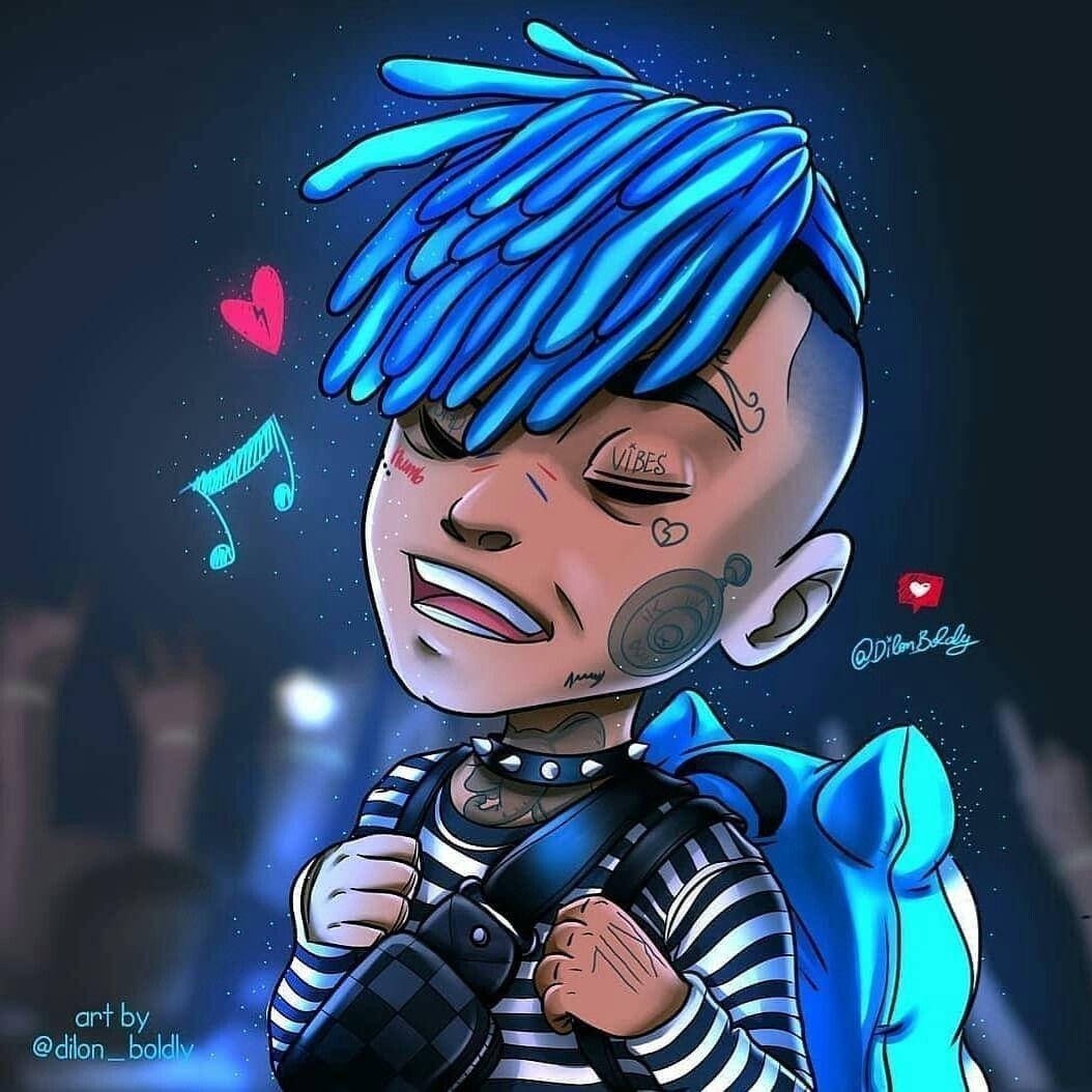 Smiling Xxxtentacion Cartoon Wallpaper