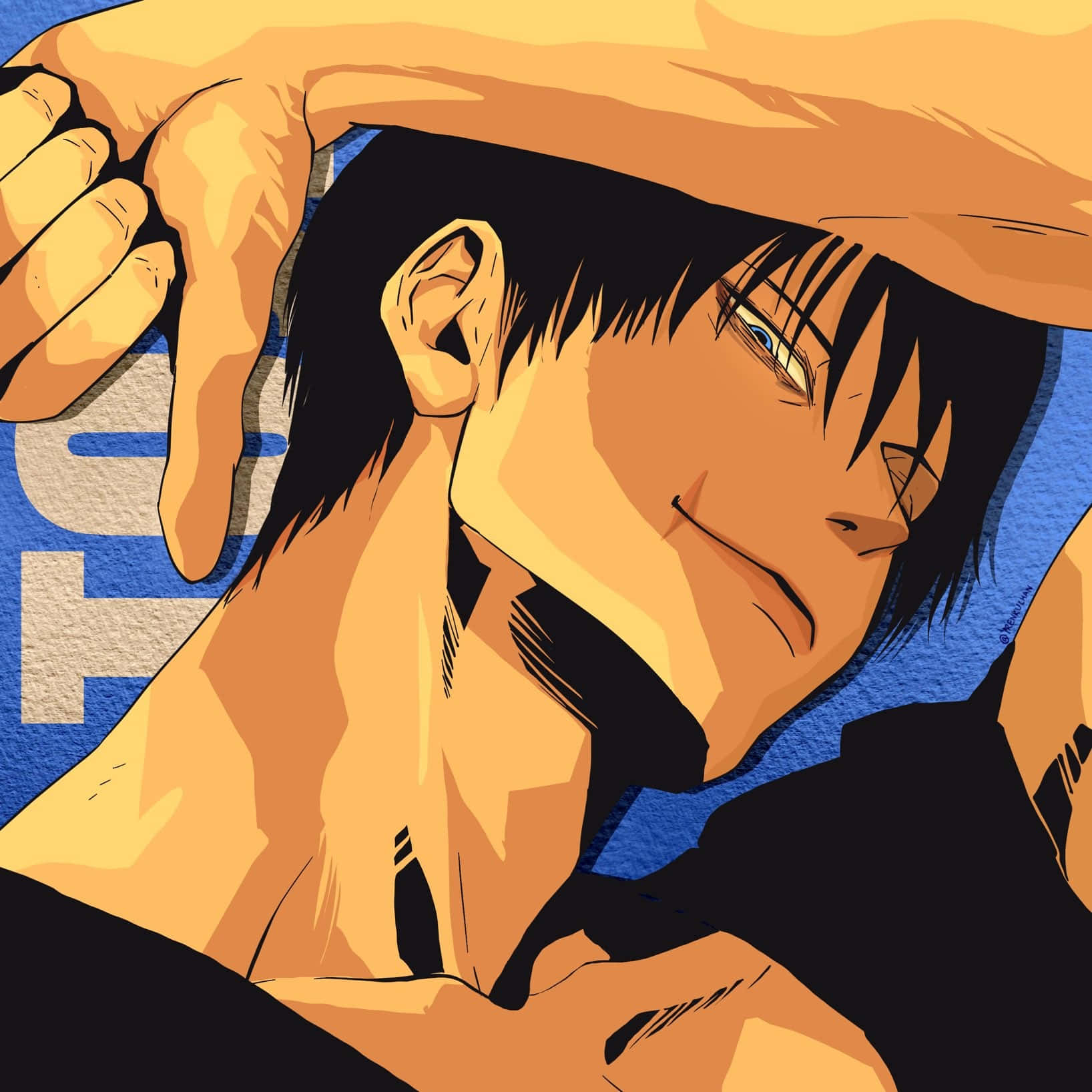 Smirking Anime Character With Hat Wallpaper