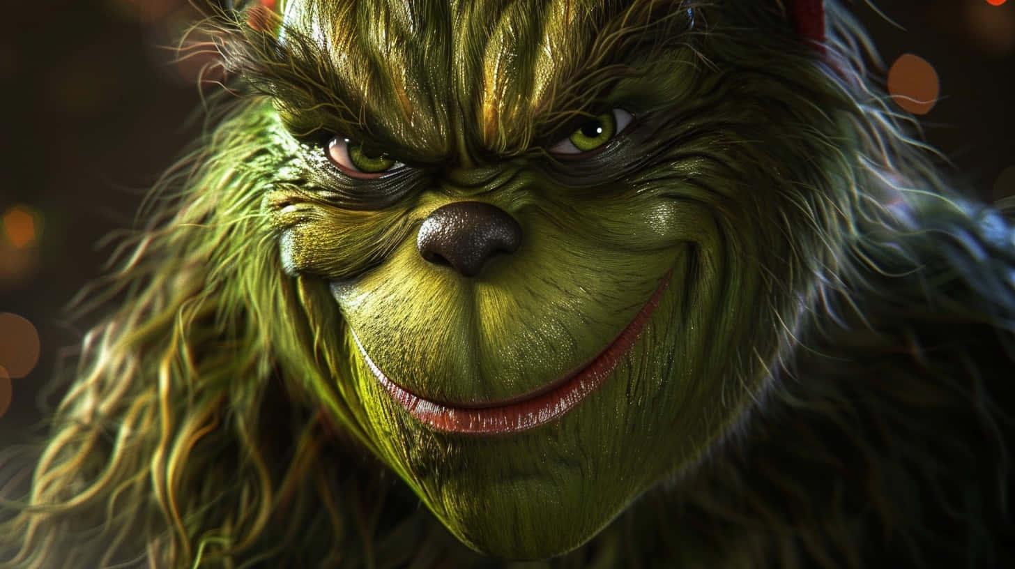 Smirking Grinch Portrait Wallpaper