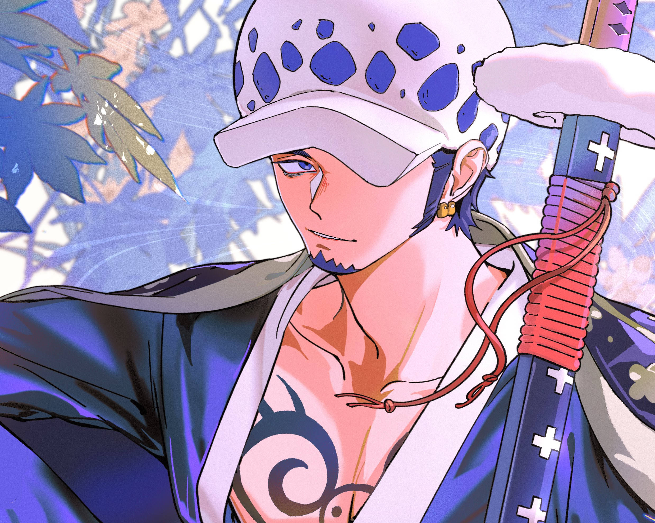 Smirking Trafalgar Law One Piece One Eye Wallpaper