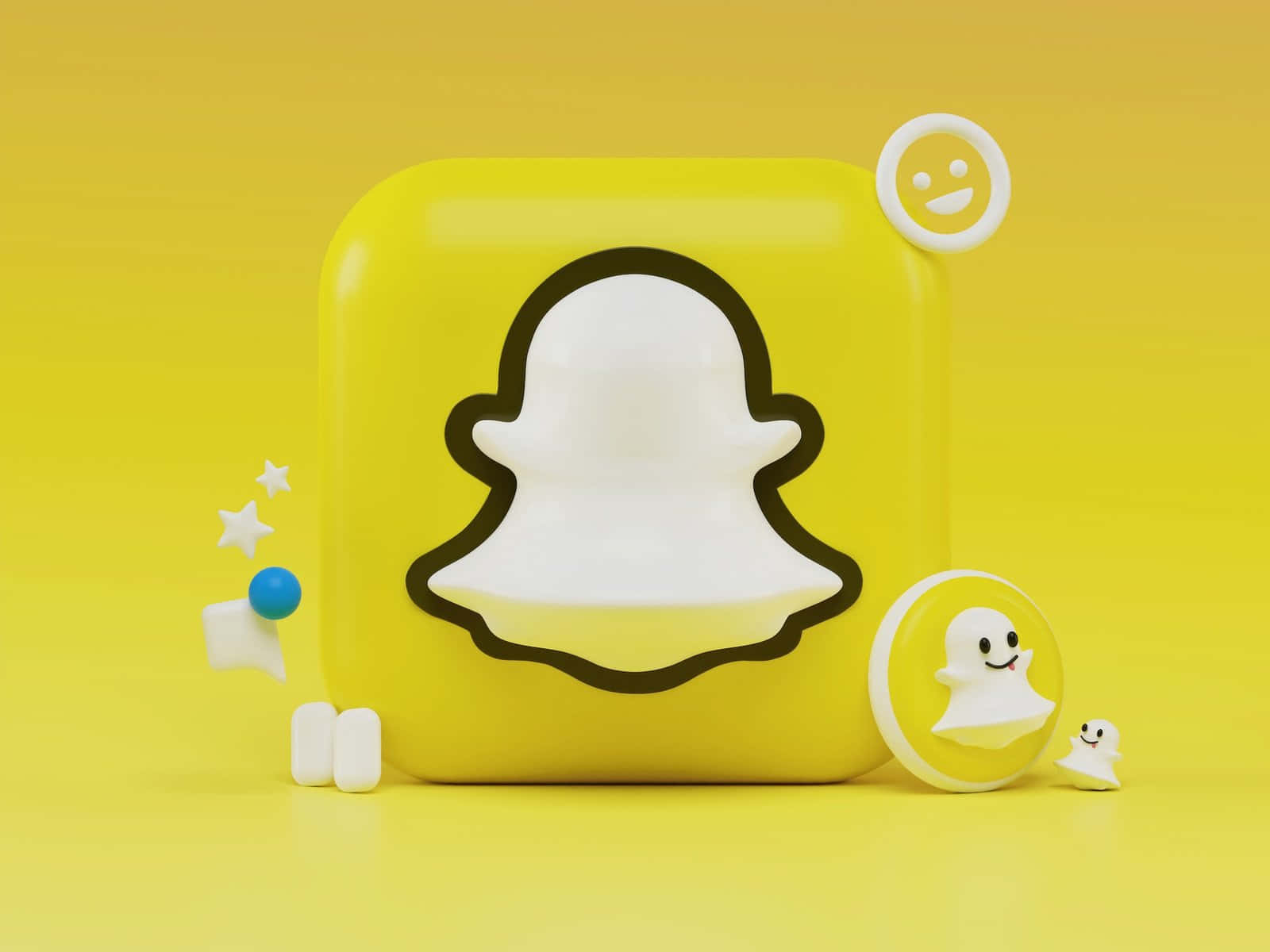 Snapchat Logo Yellow Background Wallpaper