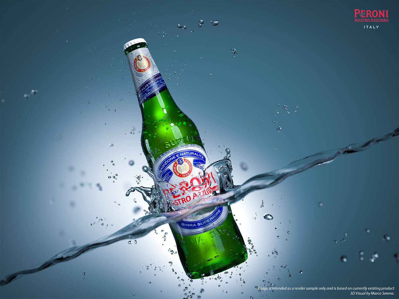 Snapshot Of A Peroni Beer In Water Wallpaper