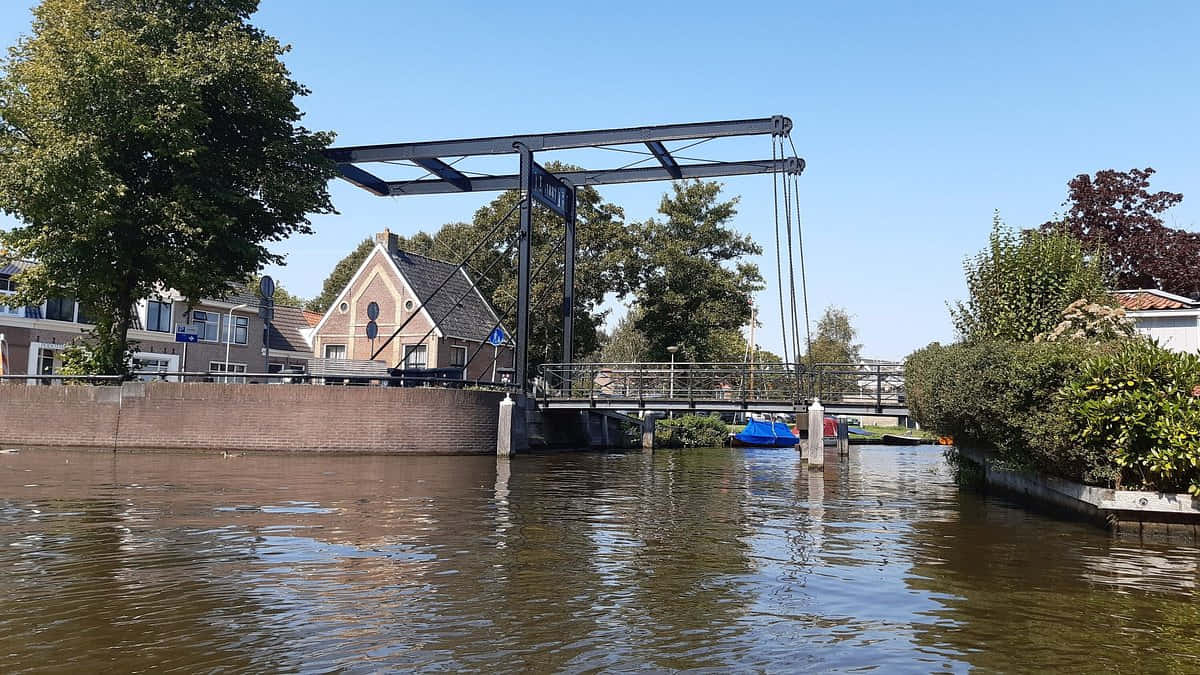 Sneek Waterway Drawbridge Wallpaper