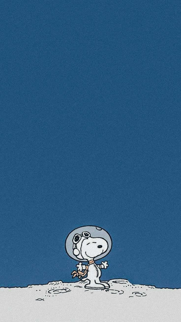 Snoopy Astronauton Moon Wallpaper Wallpaper