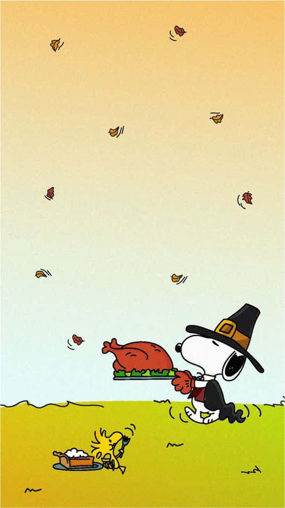 Snoopy Celebrates The Fall Seasons Wallpaper