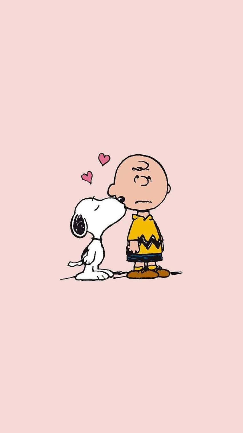 Snoopy Charlie Brown Lovei Phone Wallpaper Wallpaper