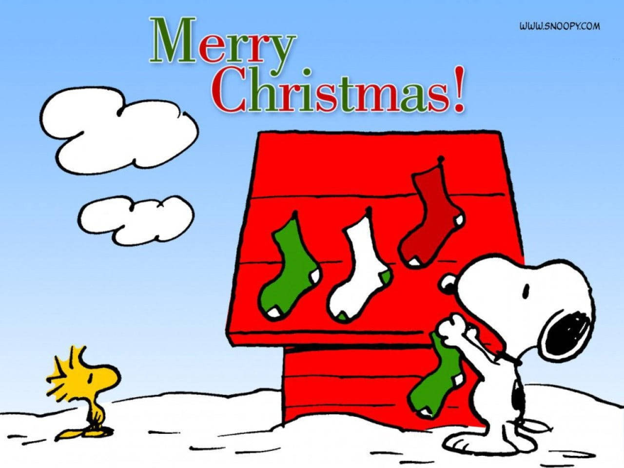 Snoopy Christmas House Socks Wallpaper