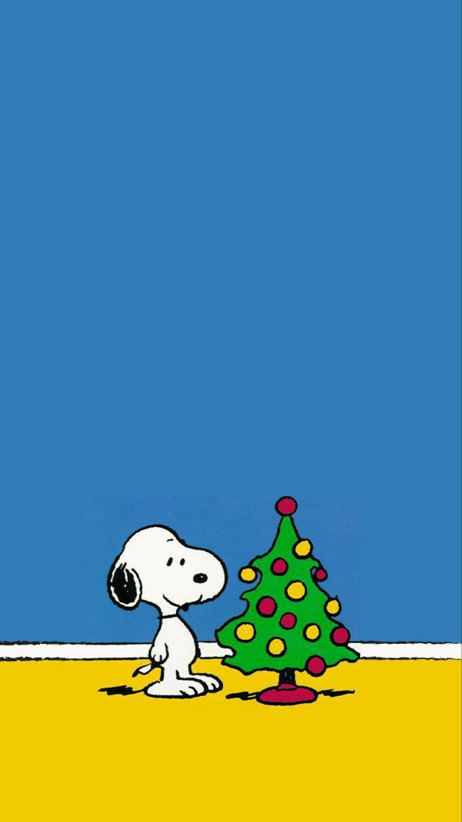 Snoopy Christmas Tree Mobile Wallpaper