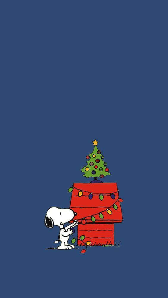 Snoopy Christmas Treei Phone Wallpaper Wallpaper