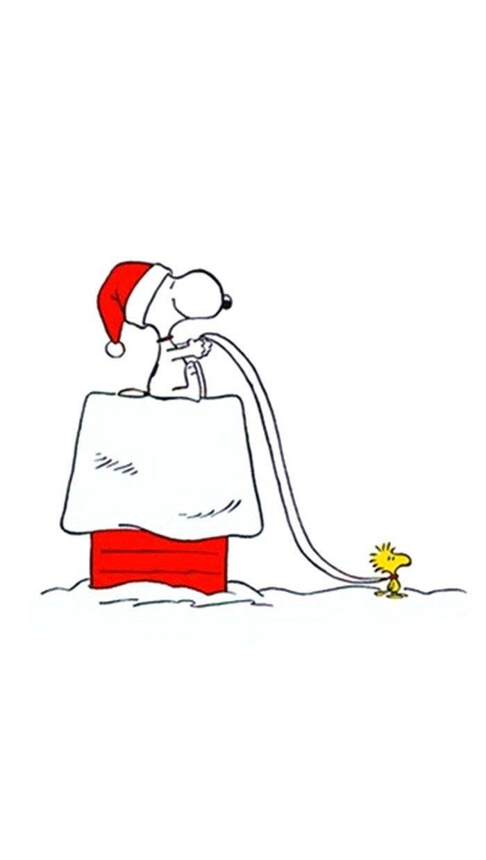 Snoopy Christmas White Wallpaper