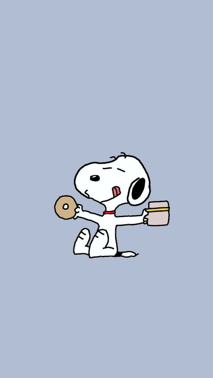 Snoopy Coffeeand Donuti Phone Wallpaper Wallpaper