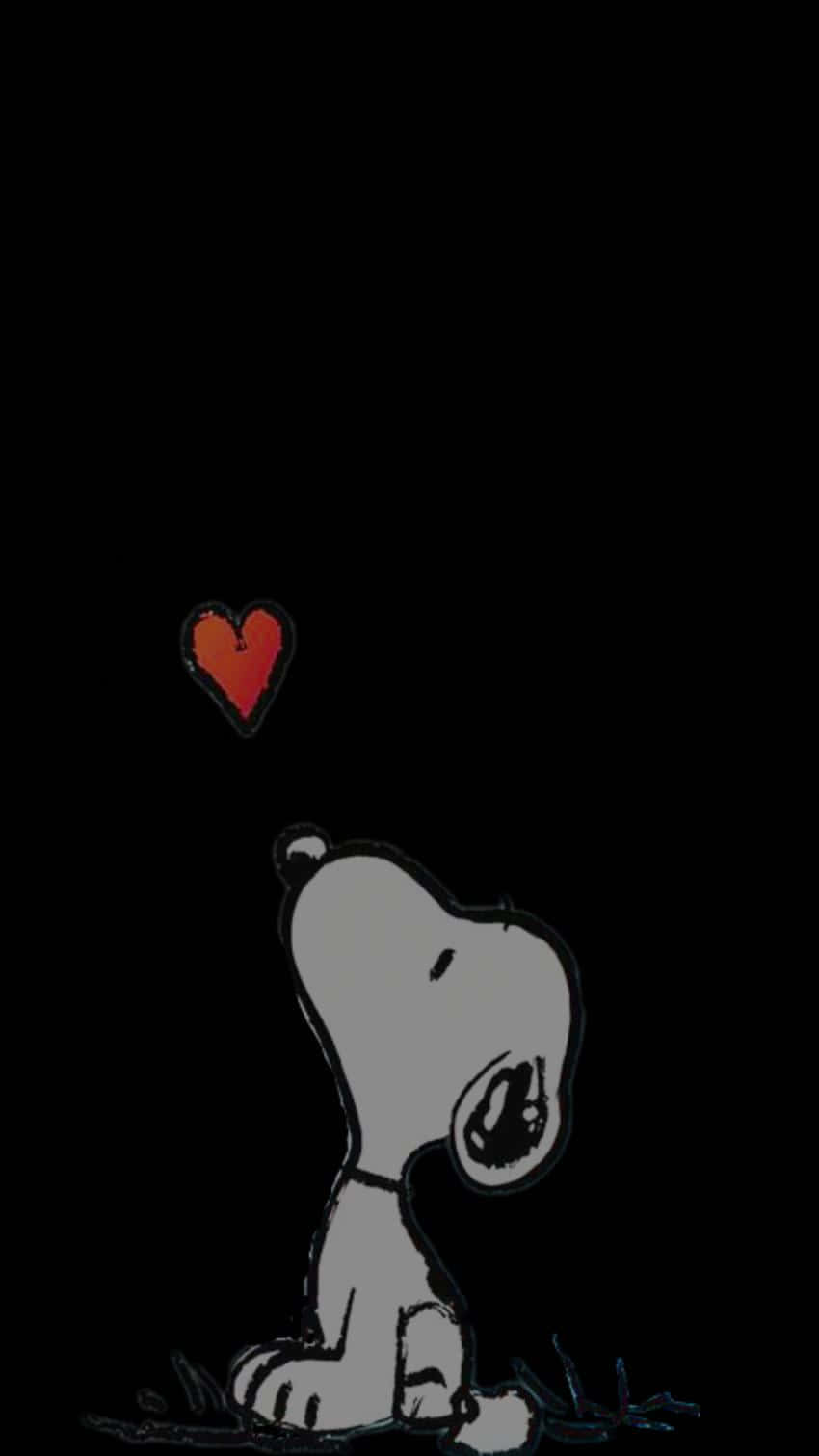 Snoopy Love Hearti Phone Wallpaper Wallpaper