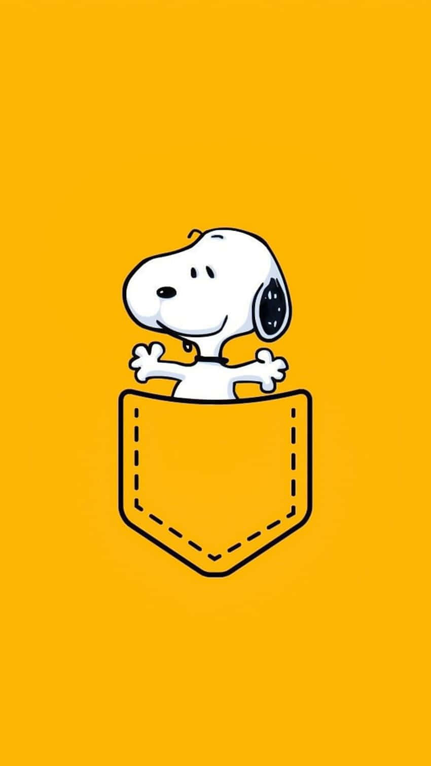 Snoopy Pocket Yellow Background Wallpaper