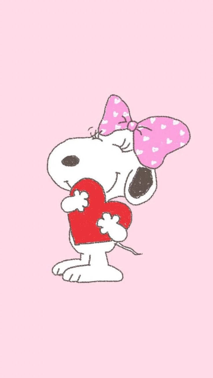 Snoopy's Sister Loves With All Her Heart Wallpaper