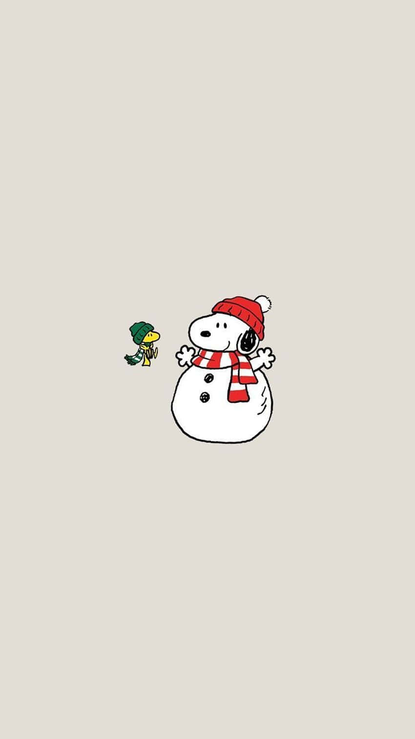 Snoopy Snowmani Phone Wallpaper Wallpaper