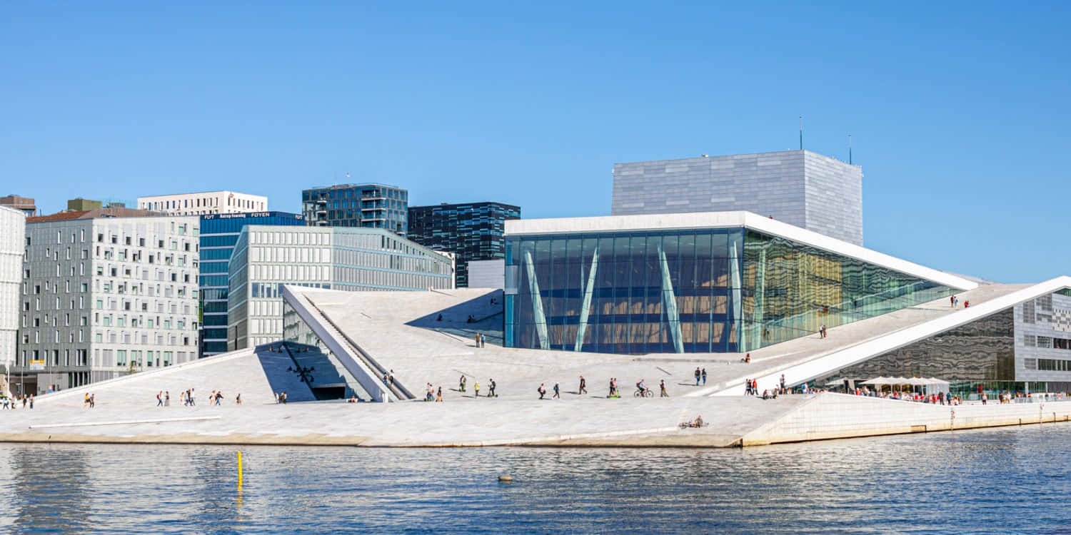 Snow Around Oslo Opera House Wallpaper