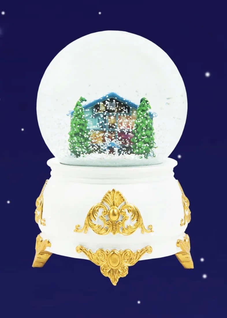 Snow Globe Winter Scene Wallpaper