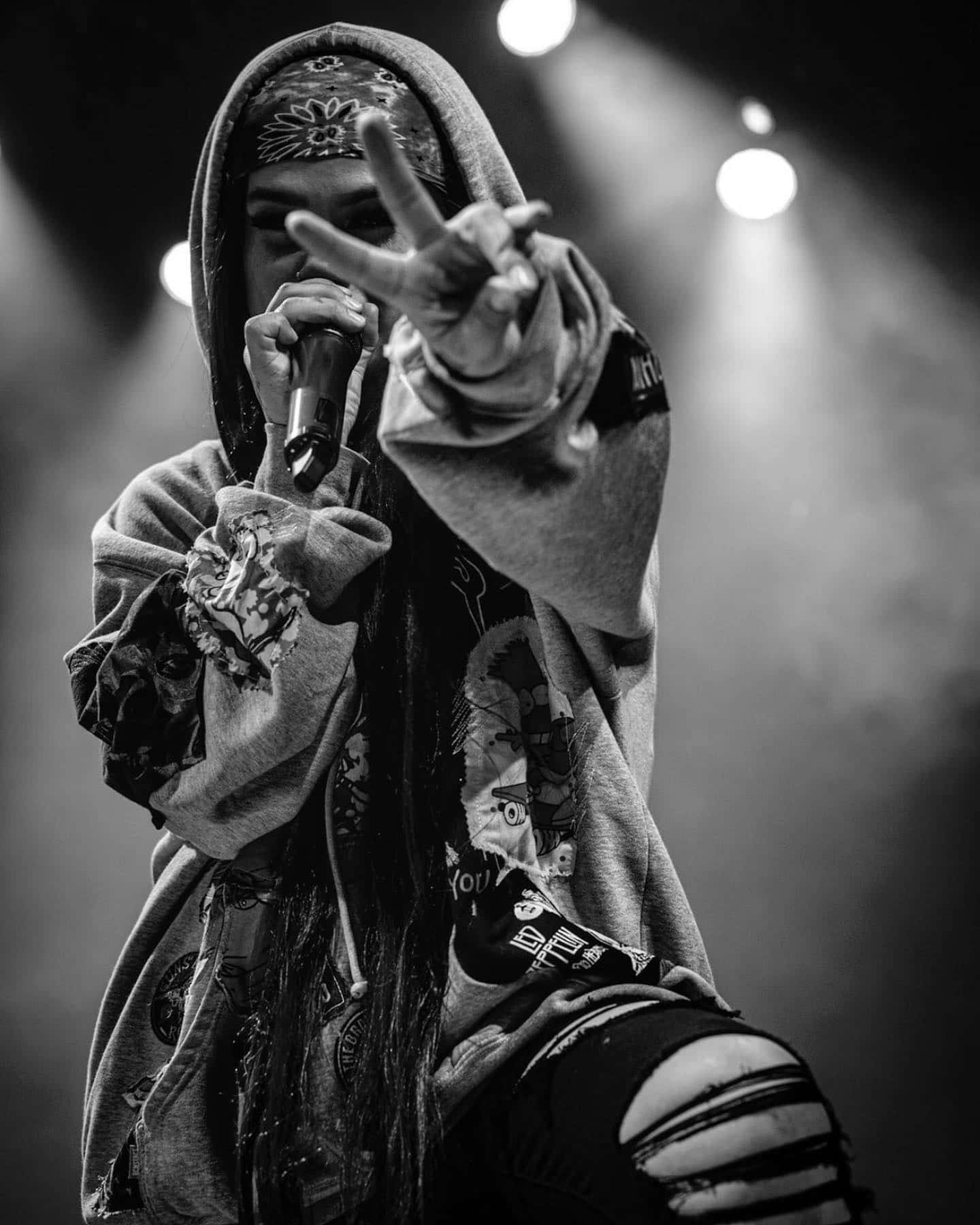 Snow Tha Product Performance Peace Sign Wallpaper