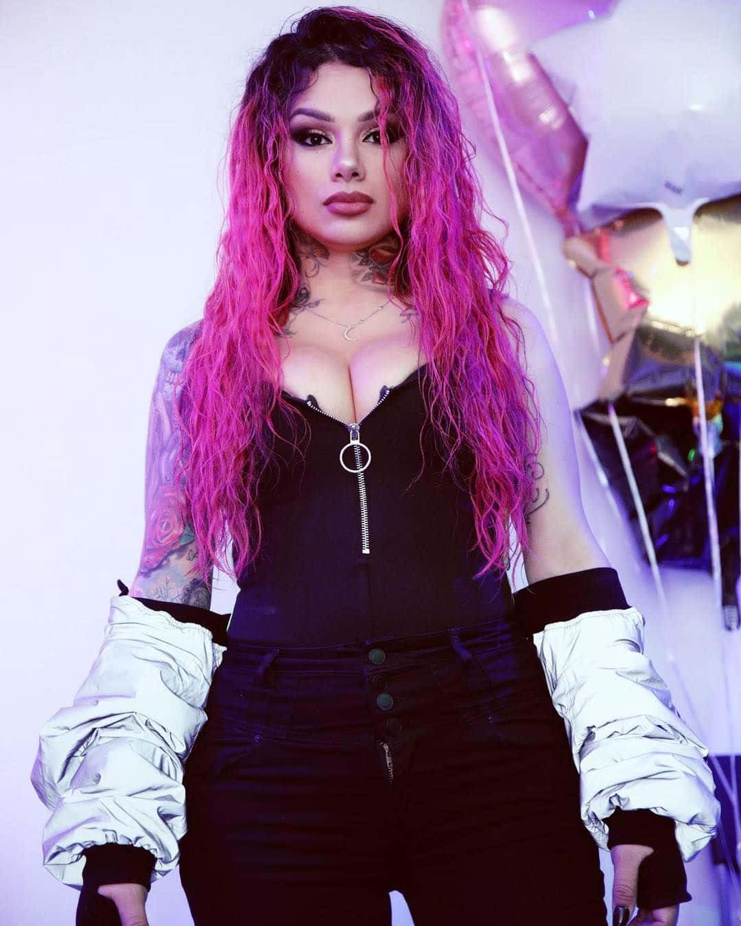 Snow Tha Product Pink Hair Portrait Wallpaper