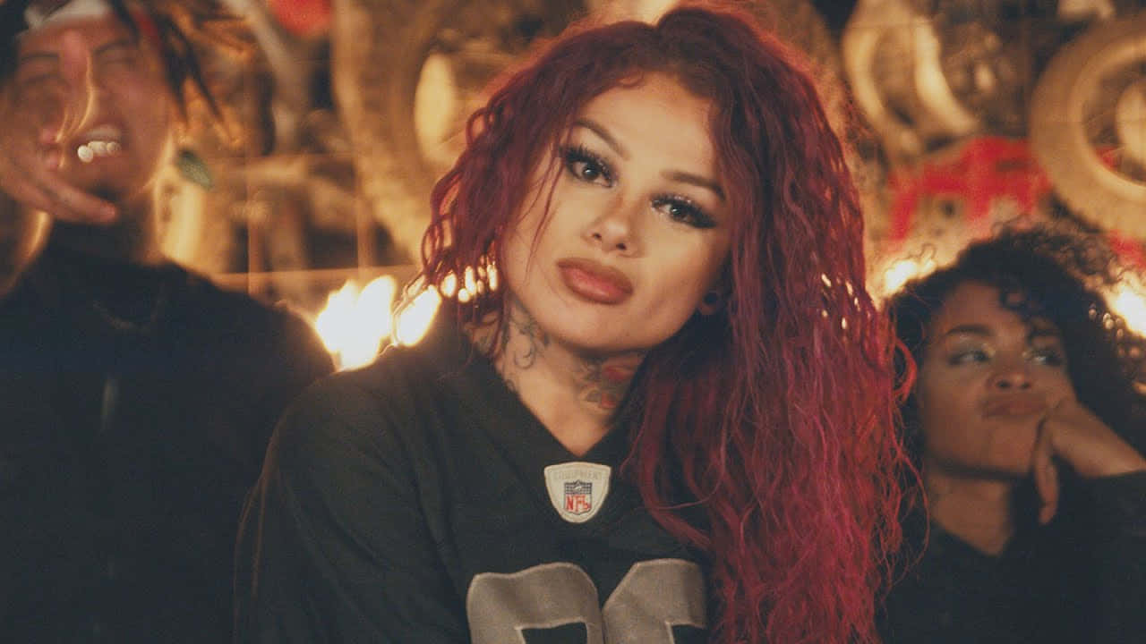 Snow Tha Product Red Hair Fire Backdrop Wallpaper