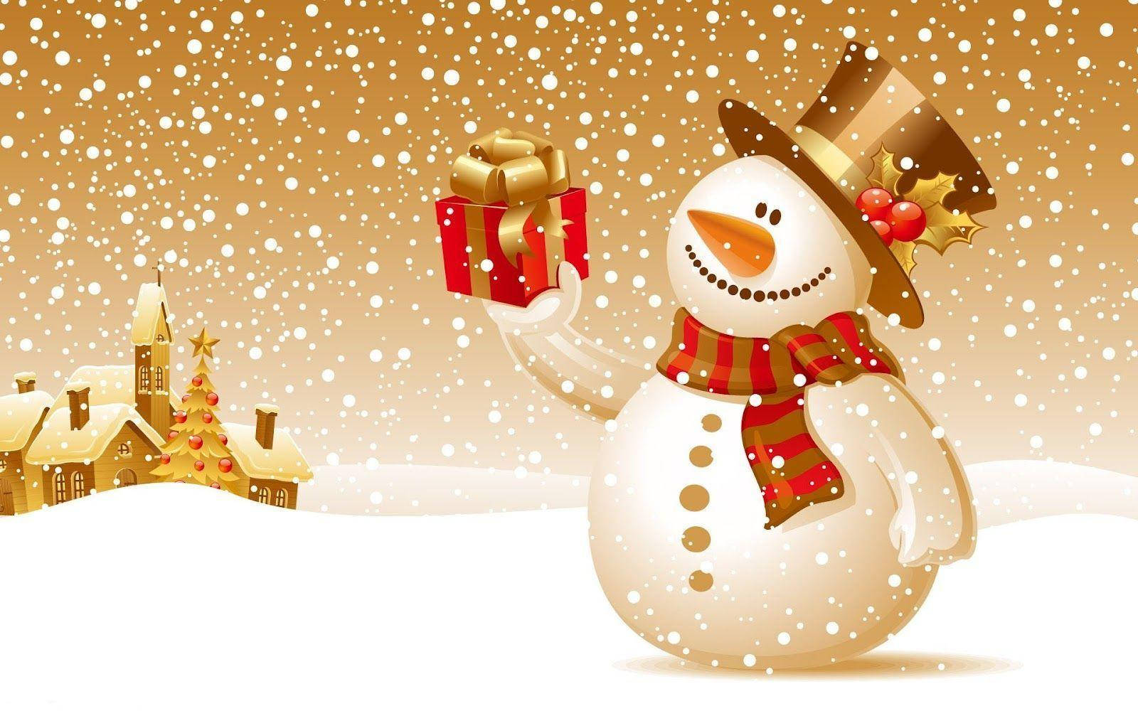 Snowman In Sepia Wallpaper