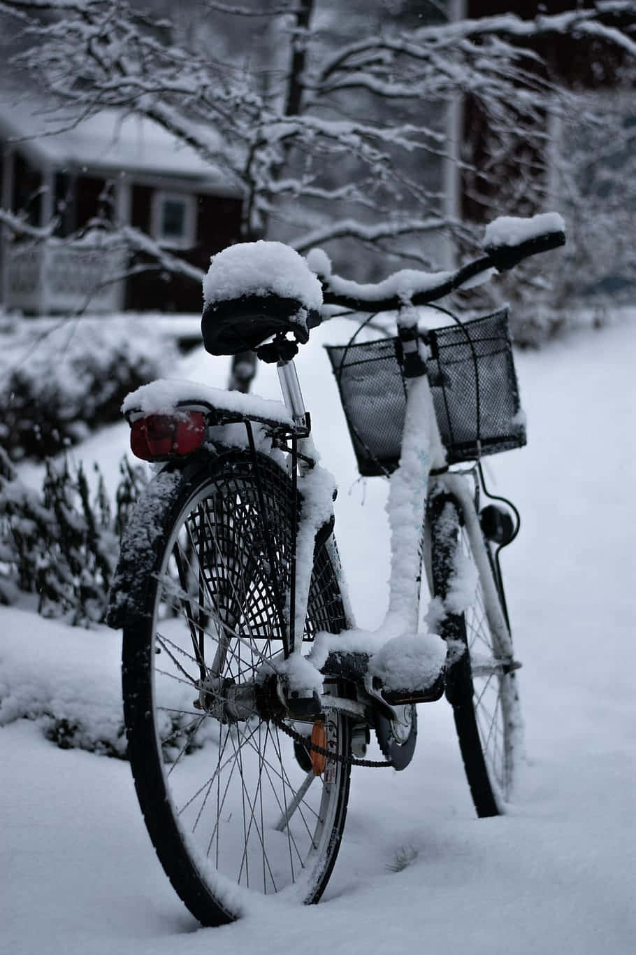 Snowy Bicycle Winter Scene.jpg Wallpaper