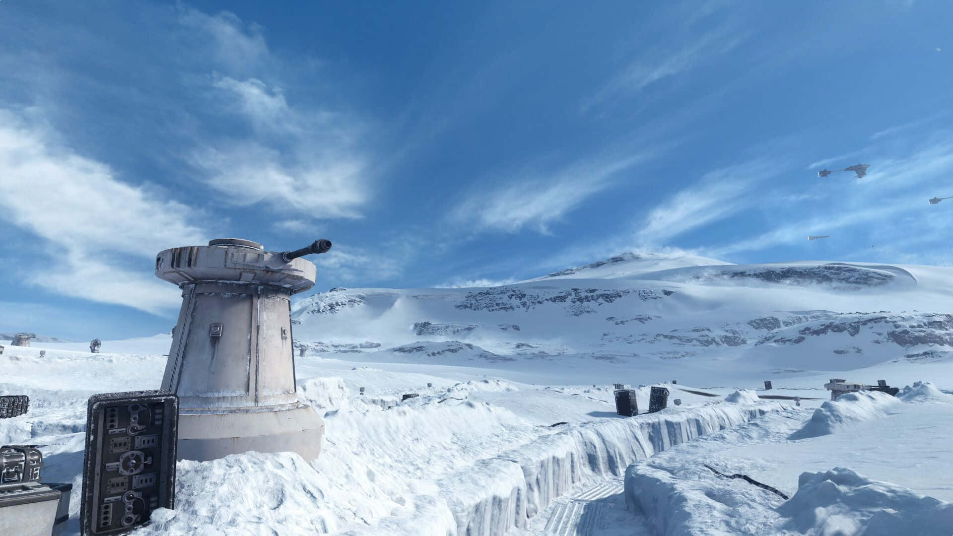 Snowy Landscapes Of Hoth With Imperial At-at Walkers Wallpaper