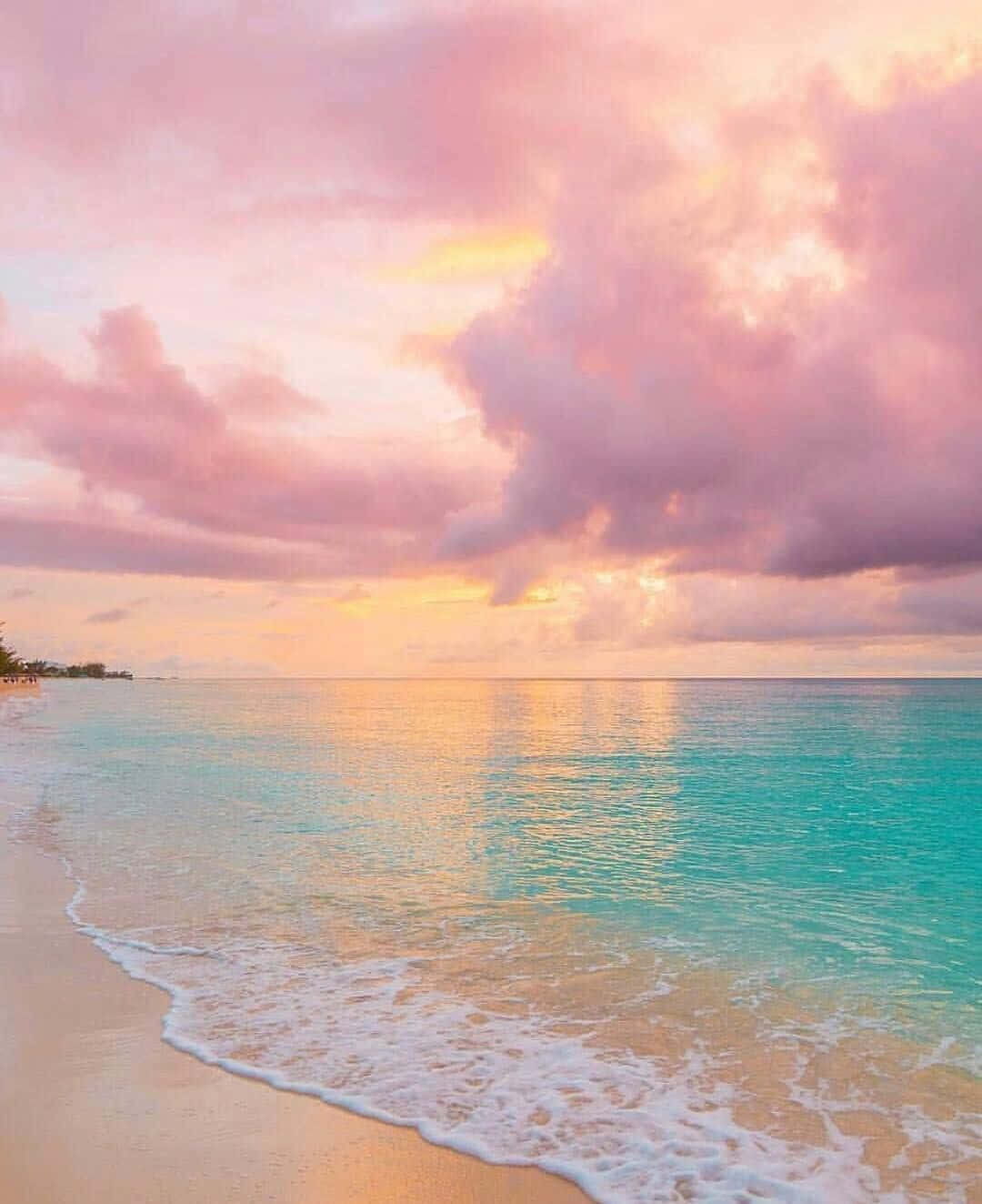 Soak Up The Sun On This Gorgeous Pink Beach Wallpaper