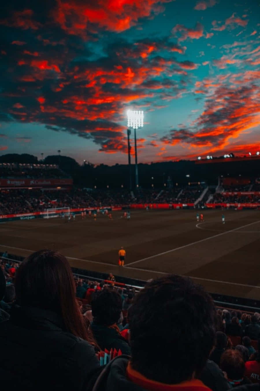 Soccer Aesthetic Field At Sunset Wallpaper