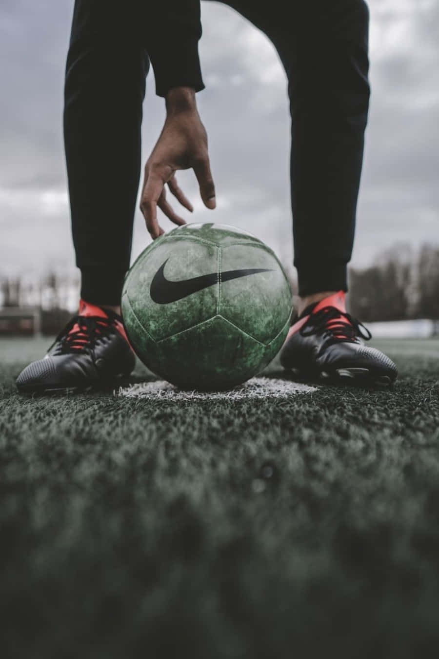 Soccer Aesthetic Nike Ball Picked Up Wallpaper