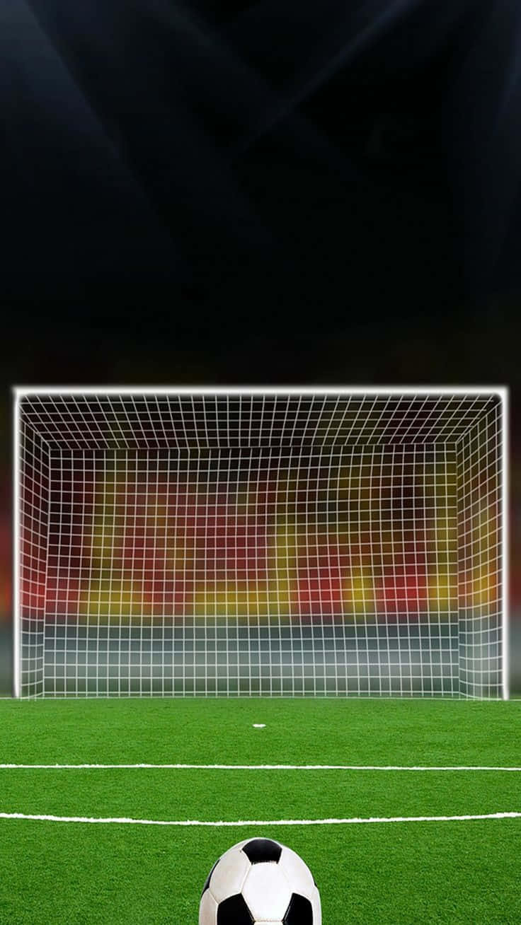 Soccer Ball Before Goal Post Wallpaper