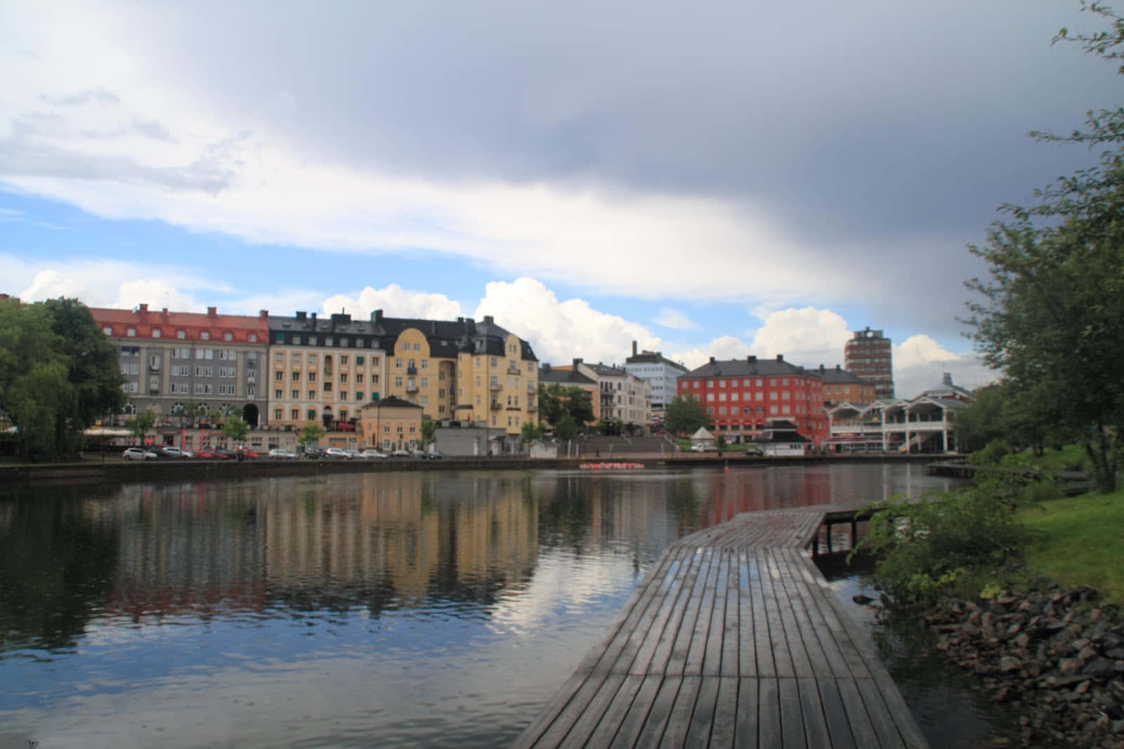 Sodertalje Waterfront View Sweden Wallpaper