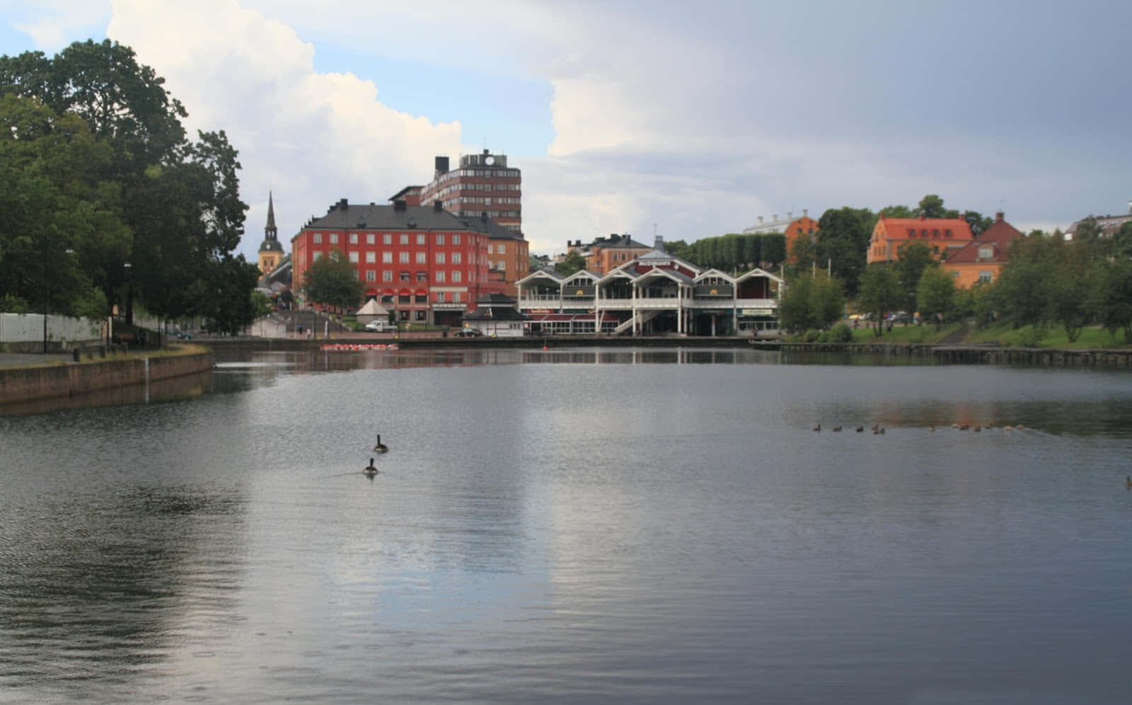 Sodertalje Waterfront View Sweden Wallpaper