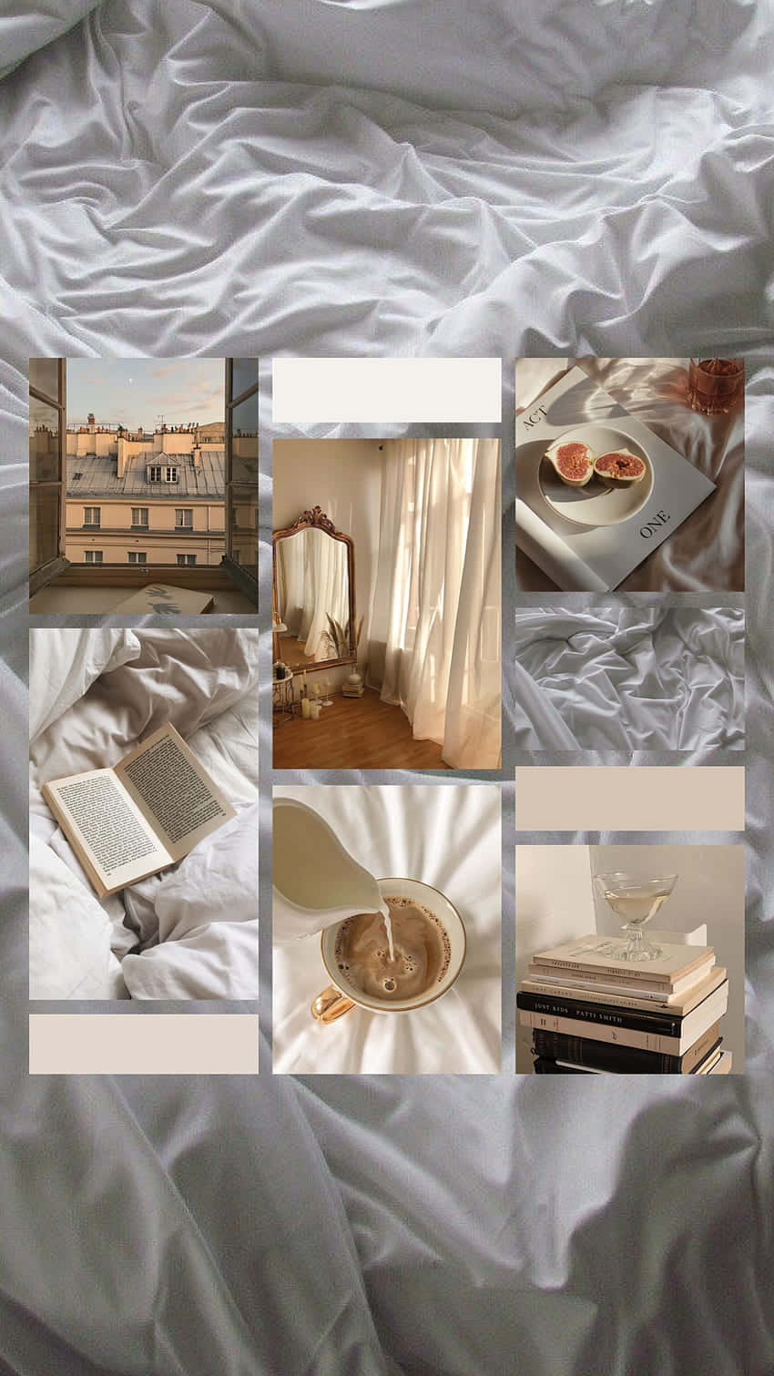 Soft Beige Aesthetic Collage Wallpaper