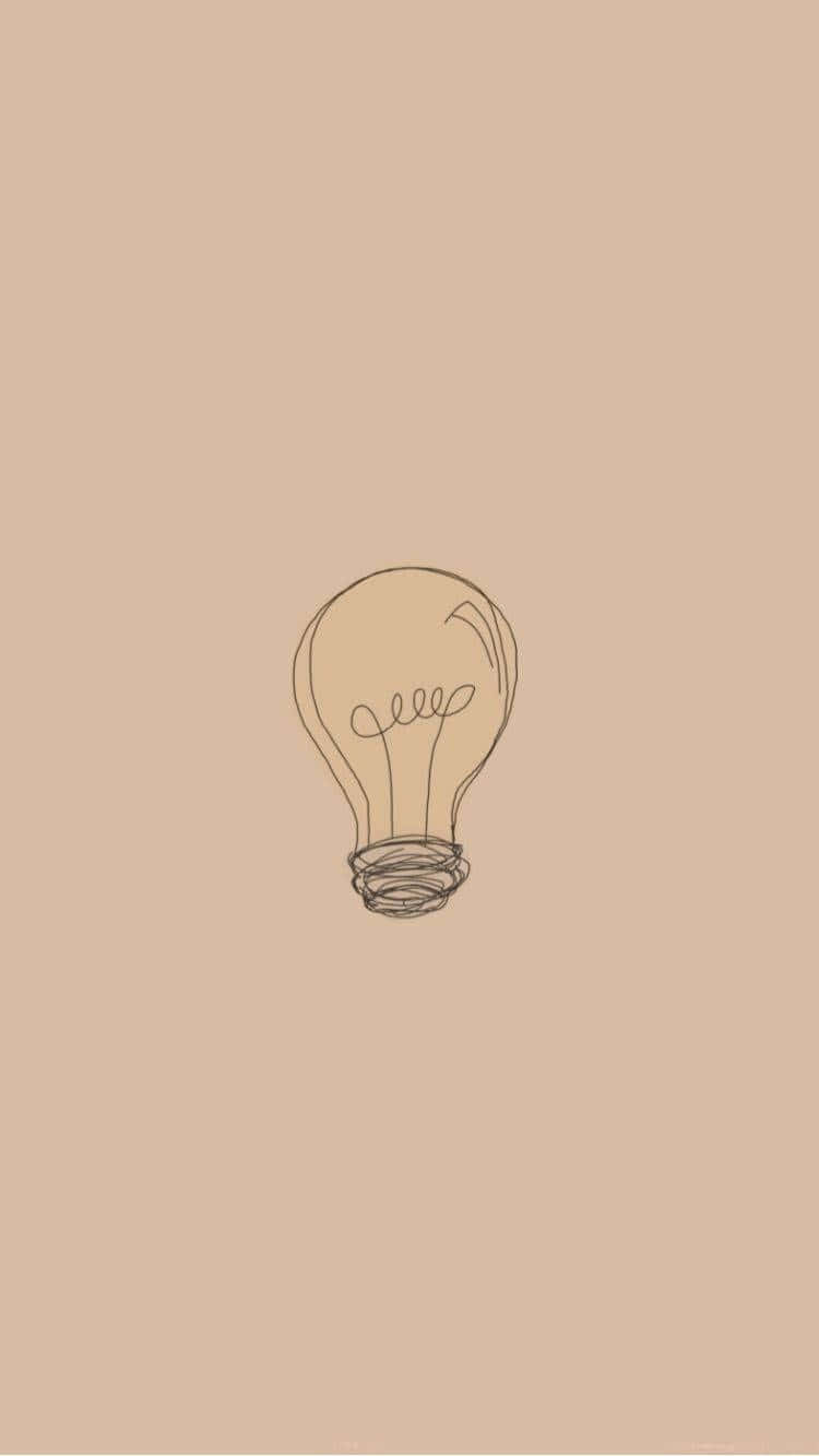 Soft Beige Lightbulb Sketch Wallpaper