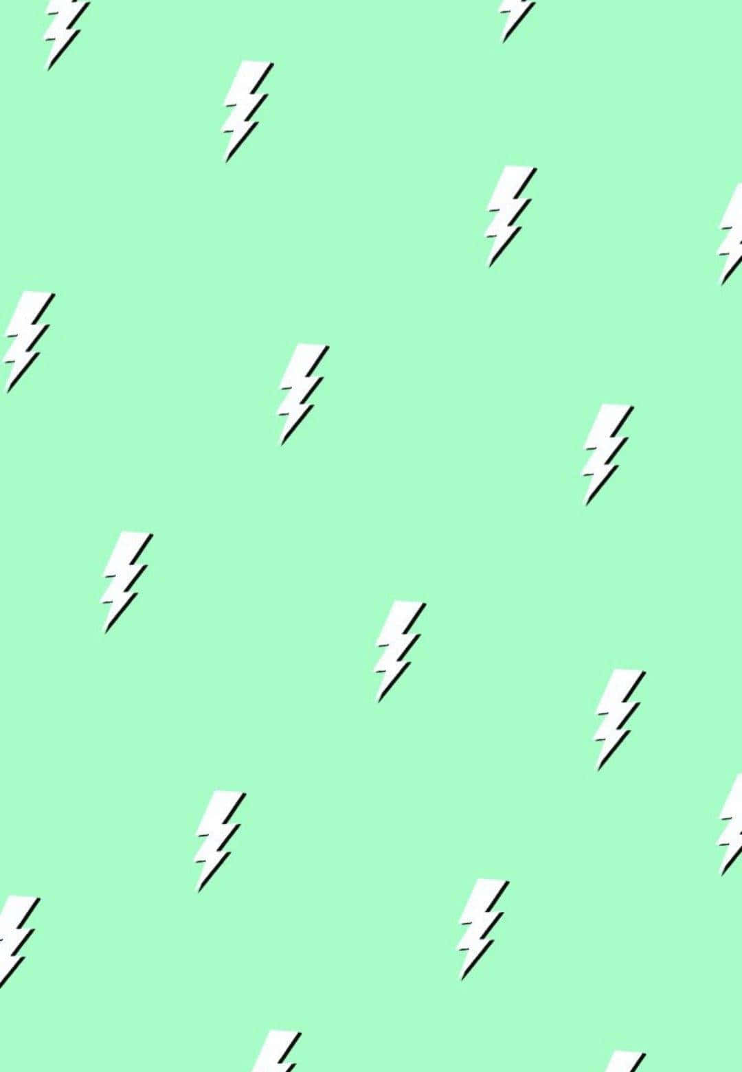 Soft Green Lightning Pattern Wallpaper