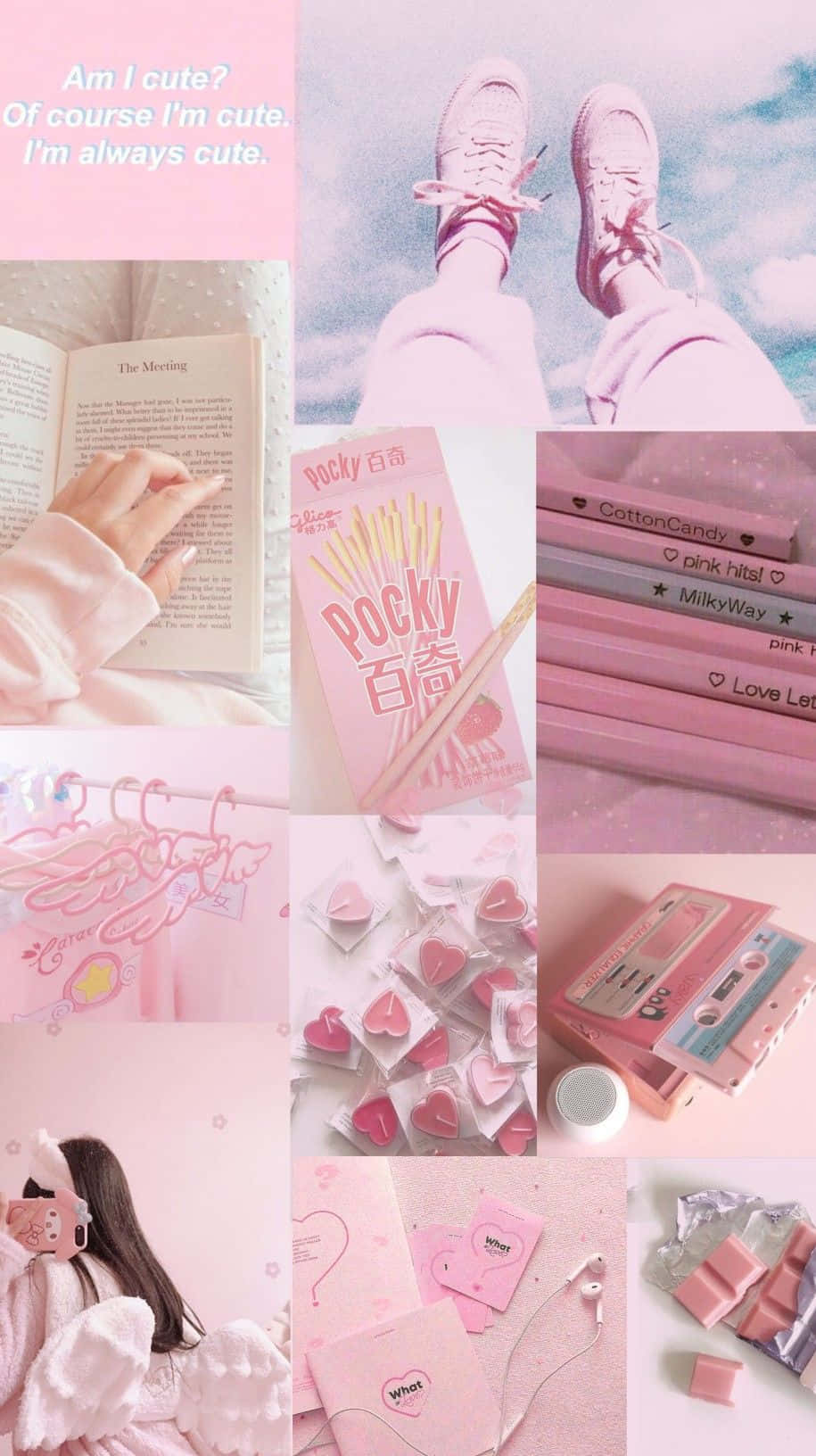 Soft Pink Aesthetic Collage Wallpaper