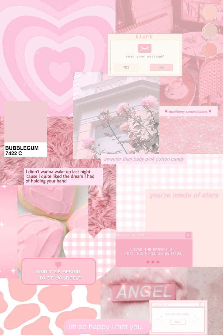 Soft Pink Aesthetic Collage Wallpaper