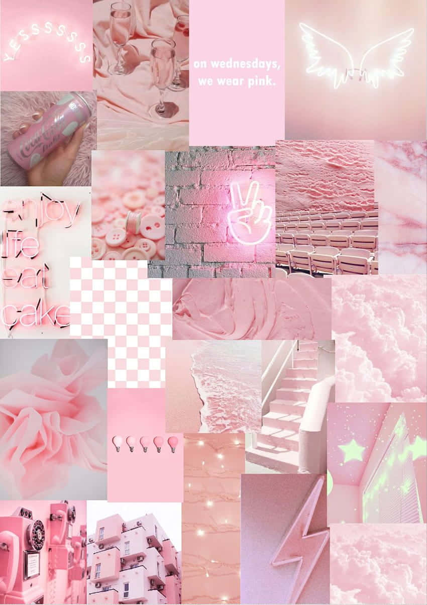 Soft Pink Aesthetic Collage Wallpaper