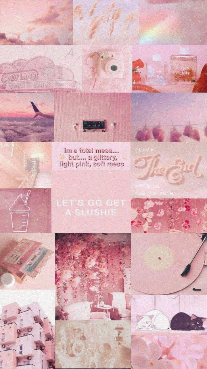 Soft Pink Aesthetic Collage Wallpaper