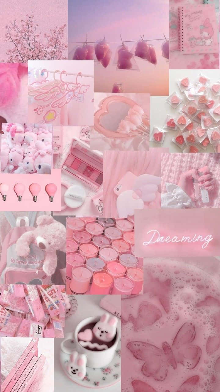 Soft Pink Aesthetic Collage Wallpaper