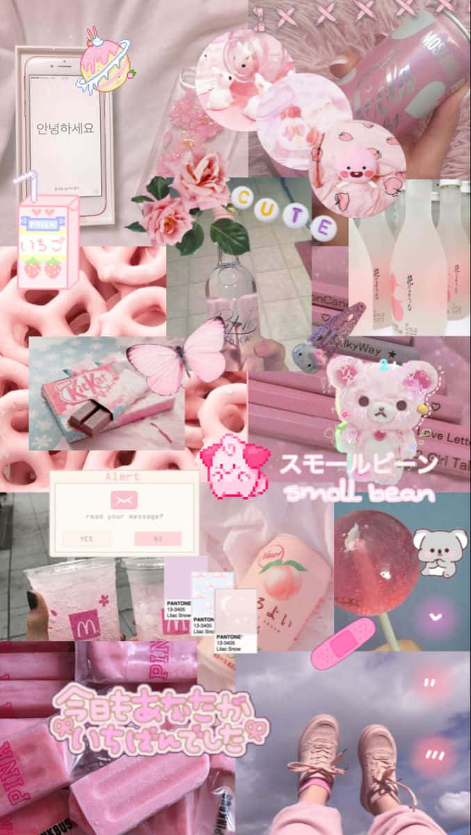 Soft Pink Aesthetic Collage Wallpaper