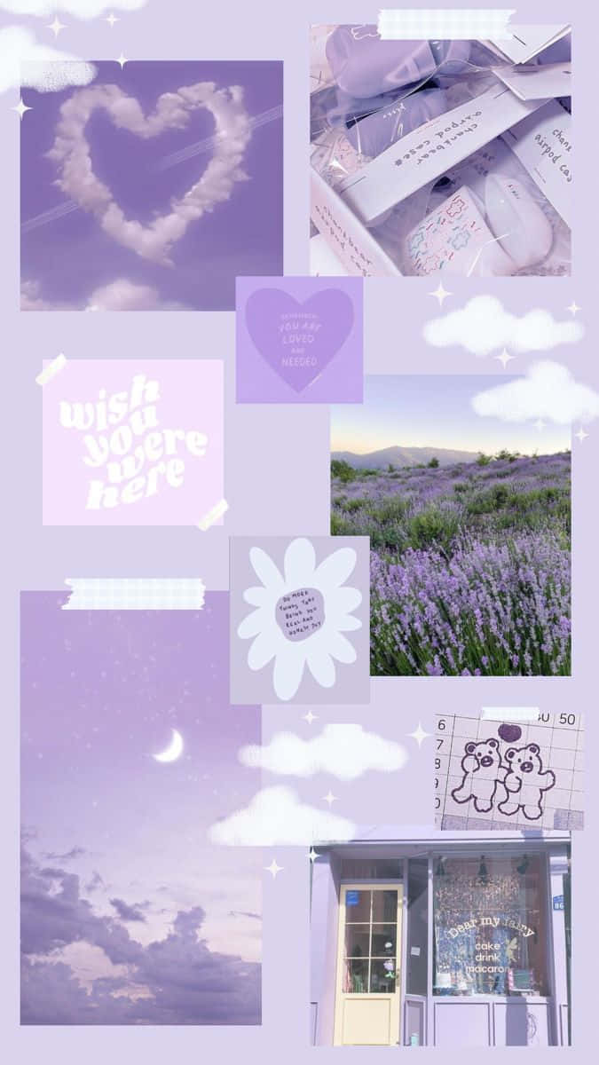 Soft Purple Aesthetic Collage Wallpaper