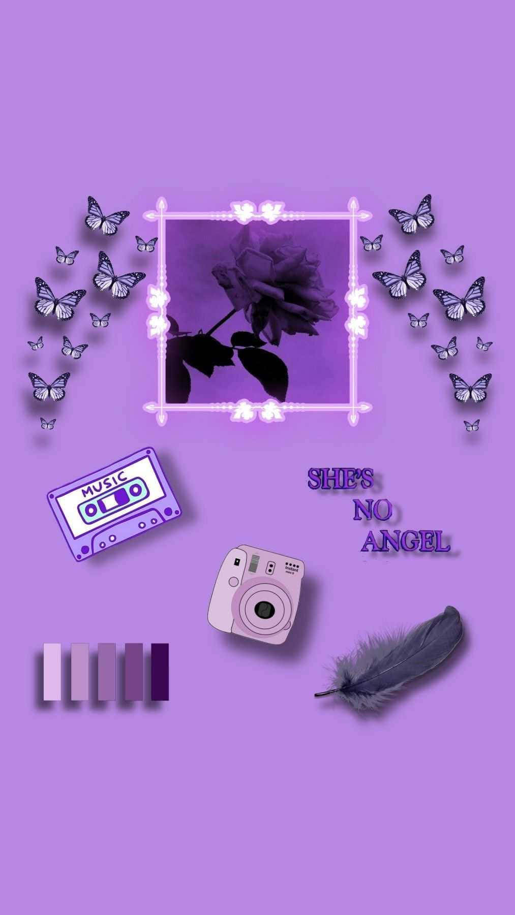 Soft Purple Aesthetic Collage Wallpaper