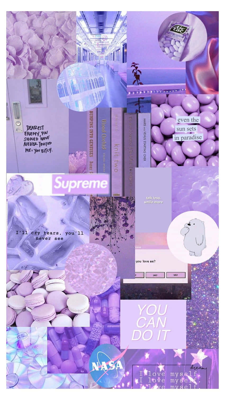 Soft Purple Aesthetic Collage Wallpaper